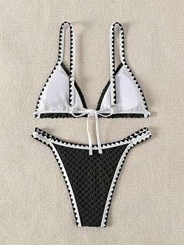 SHENHE Women's Triangle Bikini 2 Piece Swimsuit Tie Back High Cut Sexy Bathing Suit | Amazon (US)