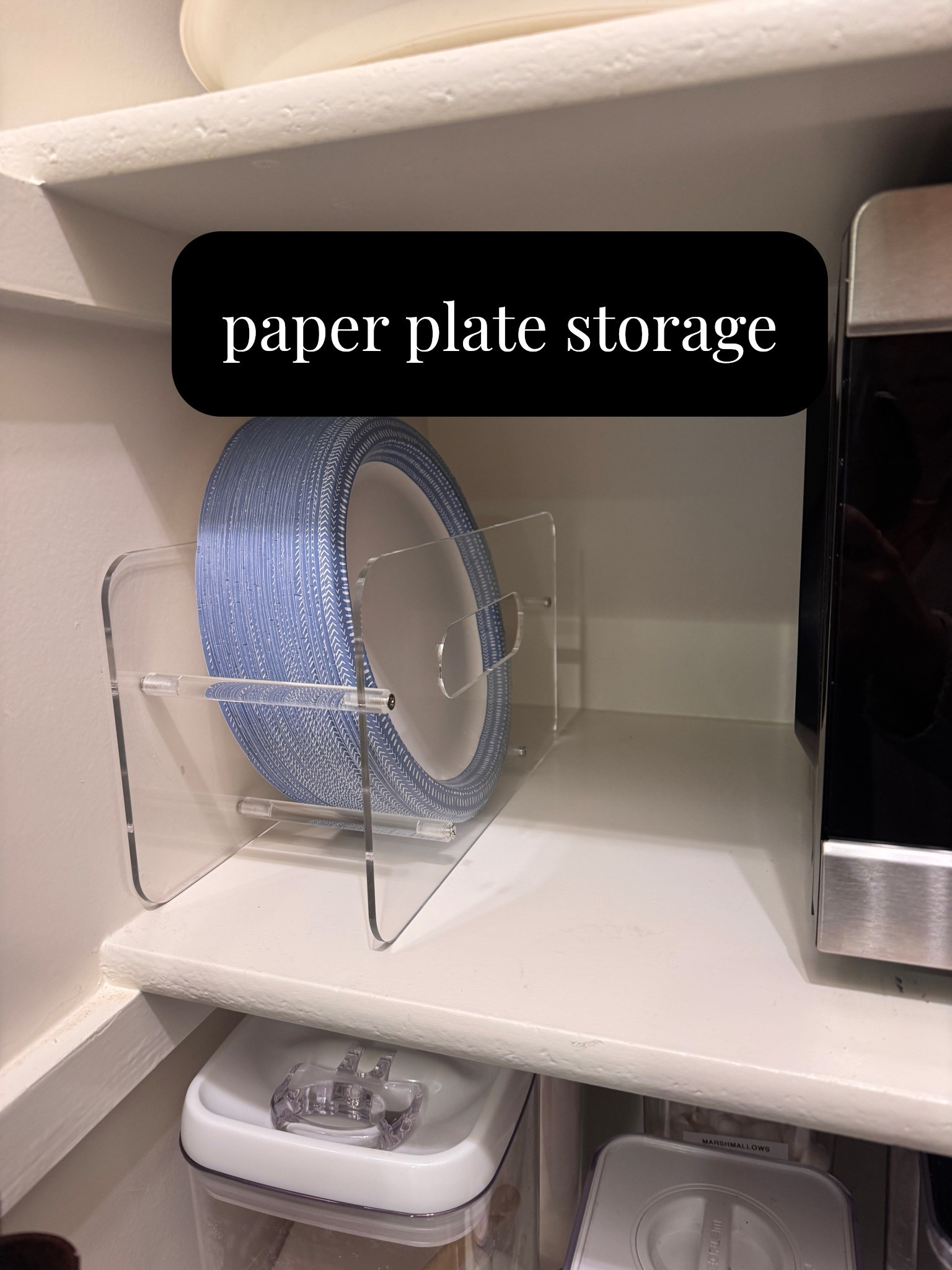 Paper plate storage for pantry, kitchen organization 

#LTKmomlife #LTKHome