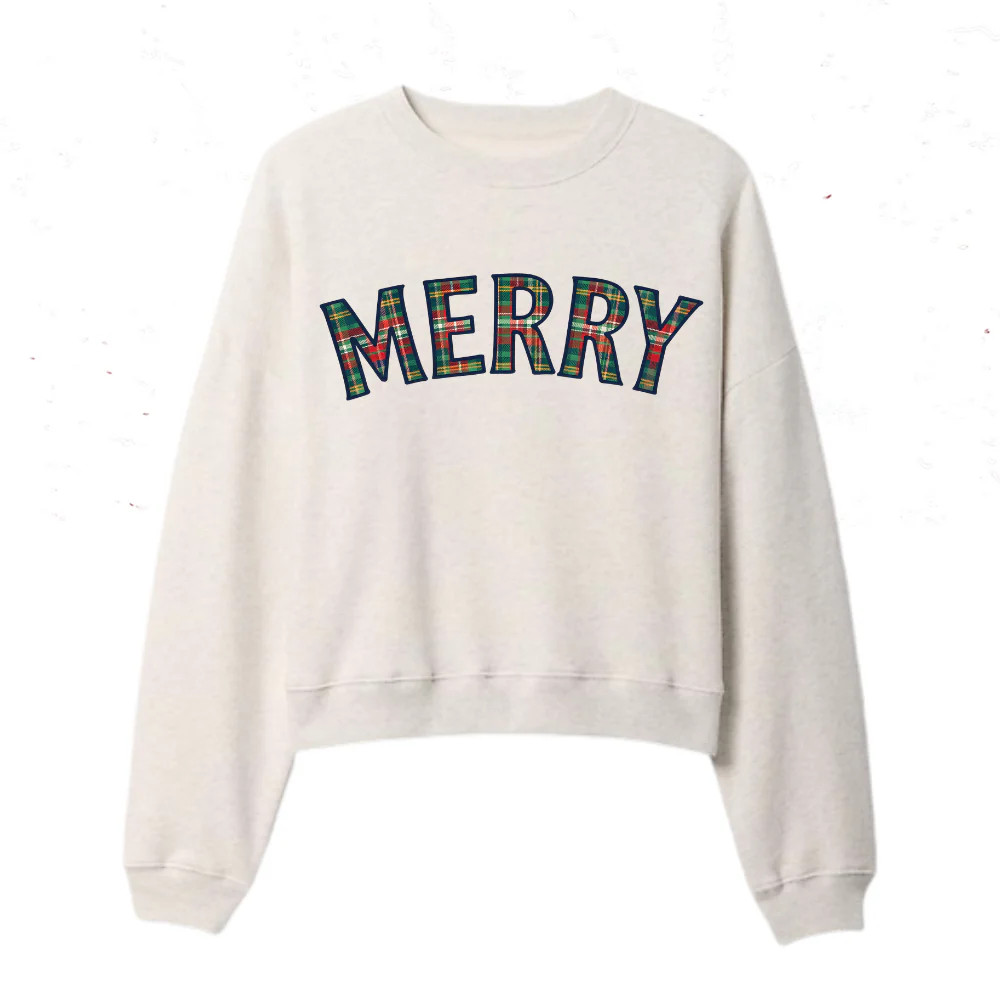 MERRY PLAID ♡ printed sweatshirt | BFFS & BABES