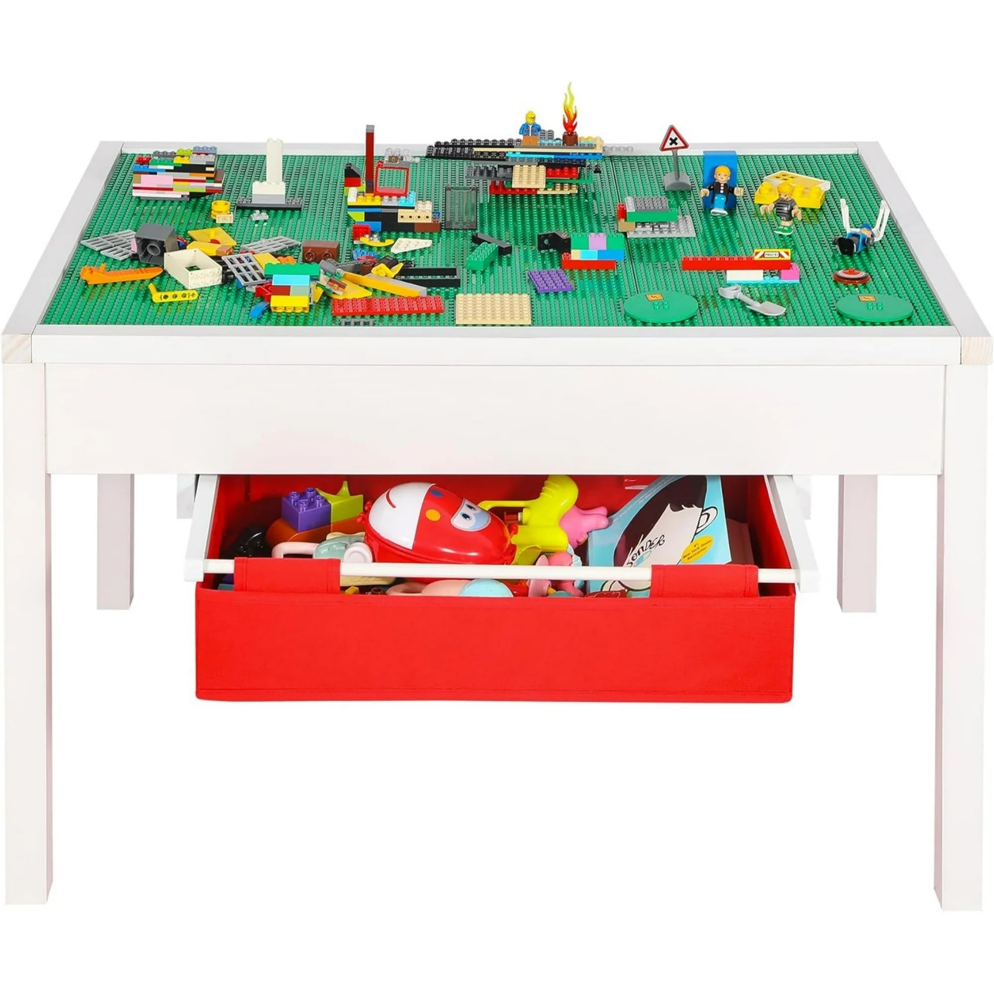 REDCAMP 2 in 1 Kids Activity Table with Storage Drawers, Wooden Construction Play Table with Deta... | Walmart (US)