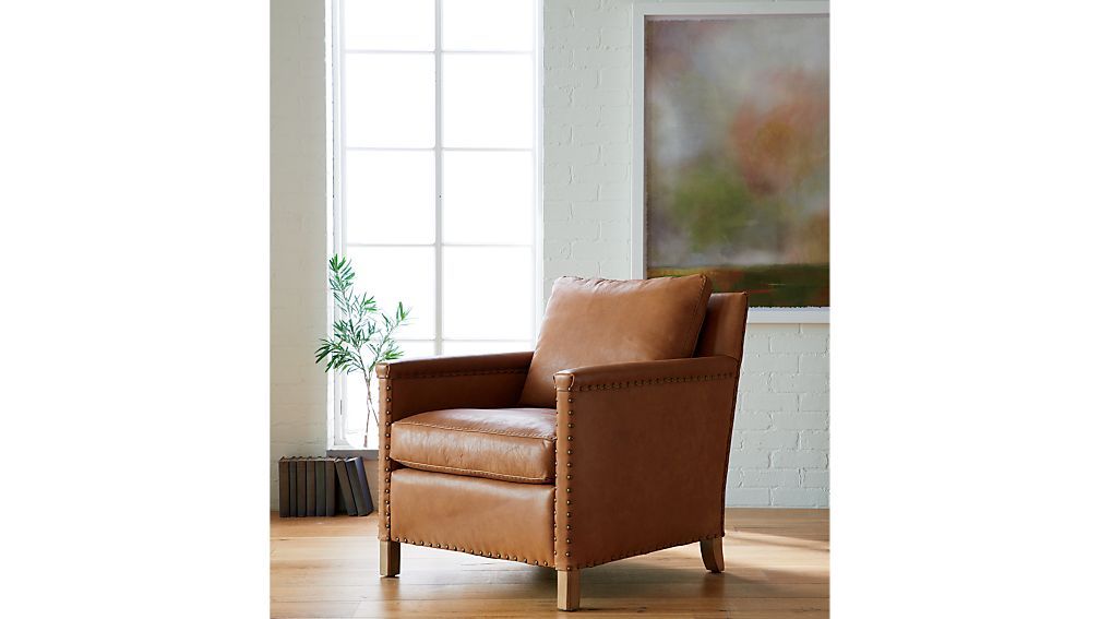 Trevor Leather Chair | Crate & Barrel