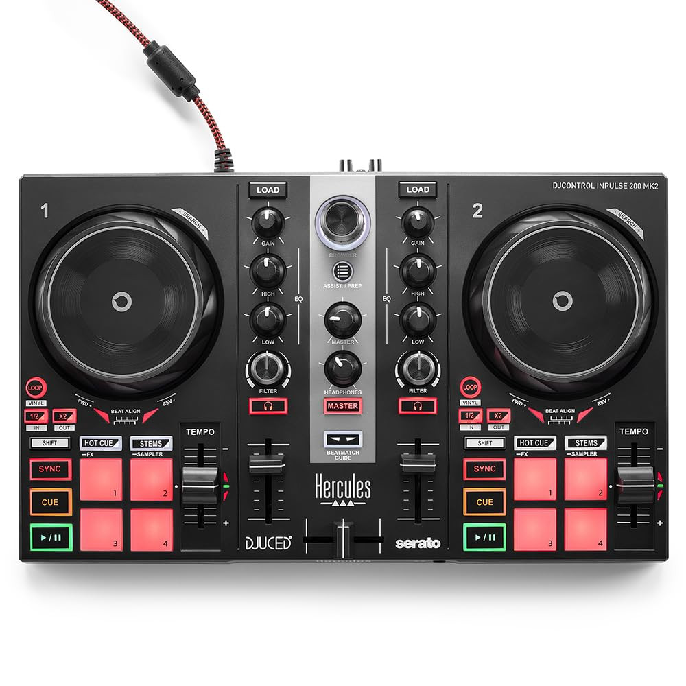 Hercules DJControl Inpulse 200 MK2 — Ideal DJ Controller for Learning to Mix — Software and T... | Amazon (US)