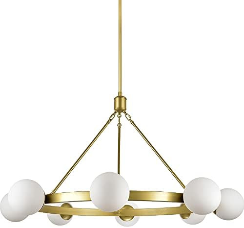 Amazon.com: Linea di Liara Caserti 8 Light Gold Chandelier Light Fixture Mid Century Modern Globe... | Amazon (US)