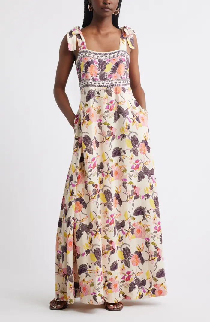Linen Blend Maxi Sundress | Nordstrom
