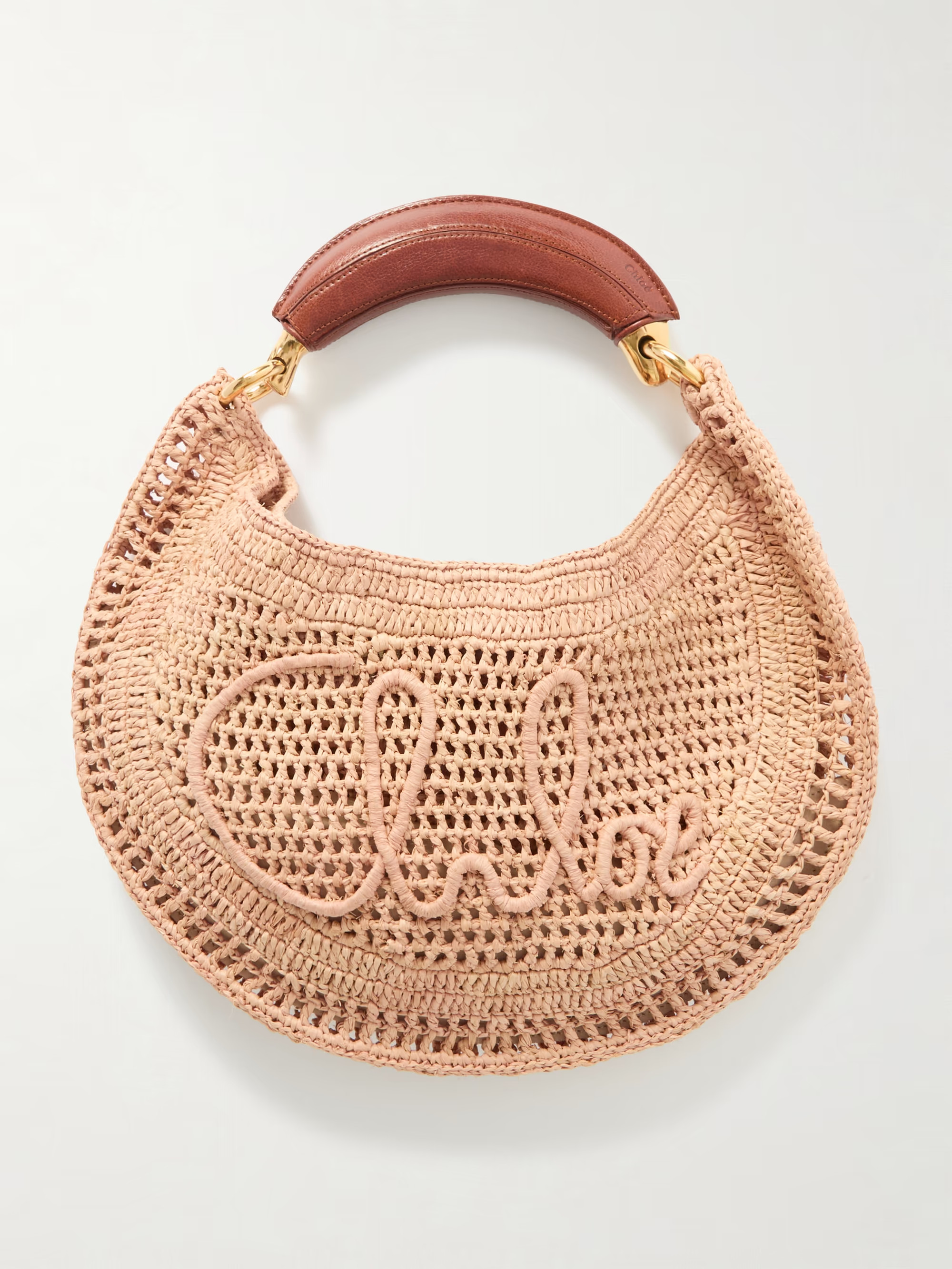 Summer Banana leather-trimmed embroidered raffia tote | NET-A-PORTER (US)