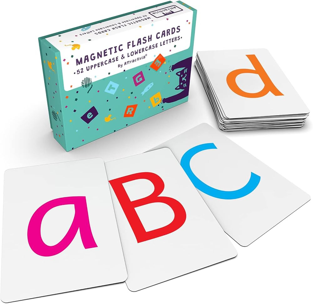Magnetic Big Alphabet ABC Flash Cards - 52 Sturdy Uppercase & Lowercase Large Letters, Colored - ... | Amazon (US)