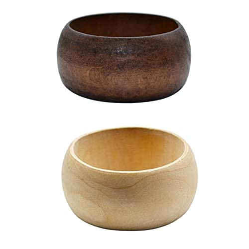 Round DIY Natural Wooden Large Bangles Handmade Ethnic Wood Cuff Bracelet Vintage Simple Round Natural Wooden Chunky Bracelet for Women Jewelry-Brown White | Amazon (US)