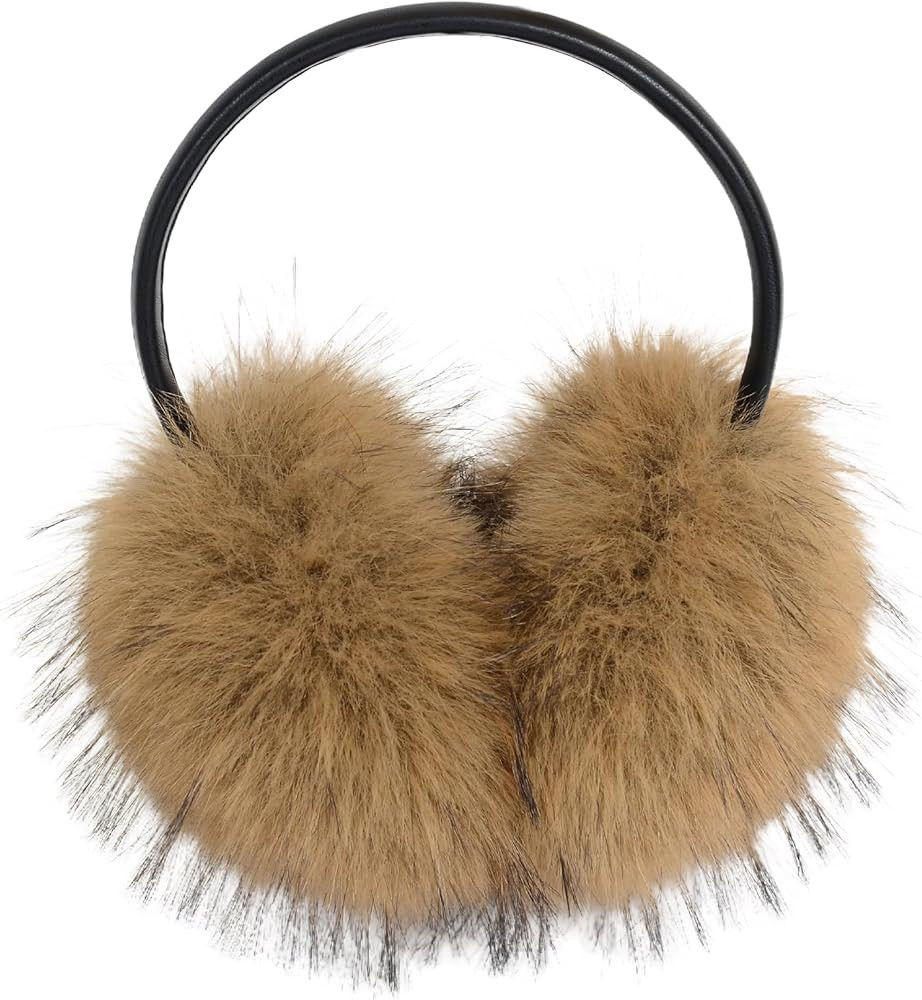 Women's Faux Fur Ear Muffs For Winter Women - Warm Faux Fur Fuzzy Ear Muffs Windproof Cold Weathe... | Amazon (US)