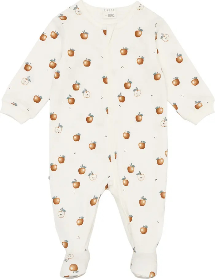 Golden Apples Stretch Organic Cotton Footie | Nordstrom