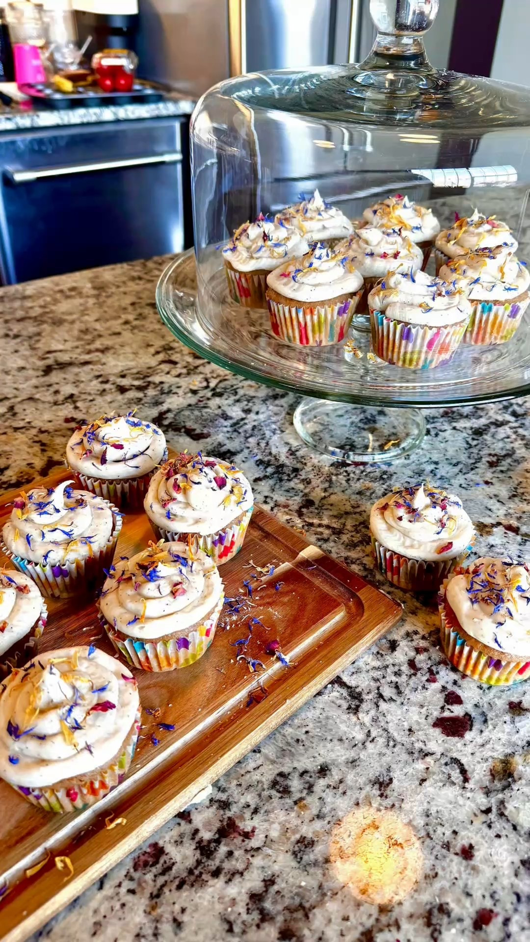 I recently baked the prettiest spring cupcakes! I am not a “baker” to say, so I went simple and used a boxed carrot cake mix. I did my part to make them special by making my own Vanilla Bean Cream Cheese Frosting. I piped on the icing in the simplest way and decorated them with dried edible flower sprinkles!

My Frosting Recipe:
4 cups confectionery sugar
1 brick cream cheese
1 stick unsalted butter
1 tsp vanilla bean
1 tbsp half and half
Pinch of salt

Add all ingredients to mixer and blend until smooth.

If you are looking to make a dessert for your holiday weekend, try this!

#LTKHome