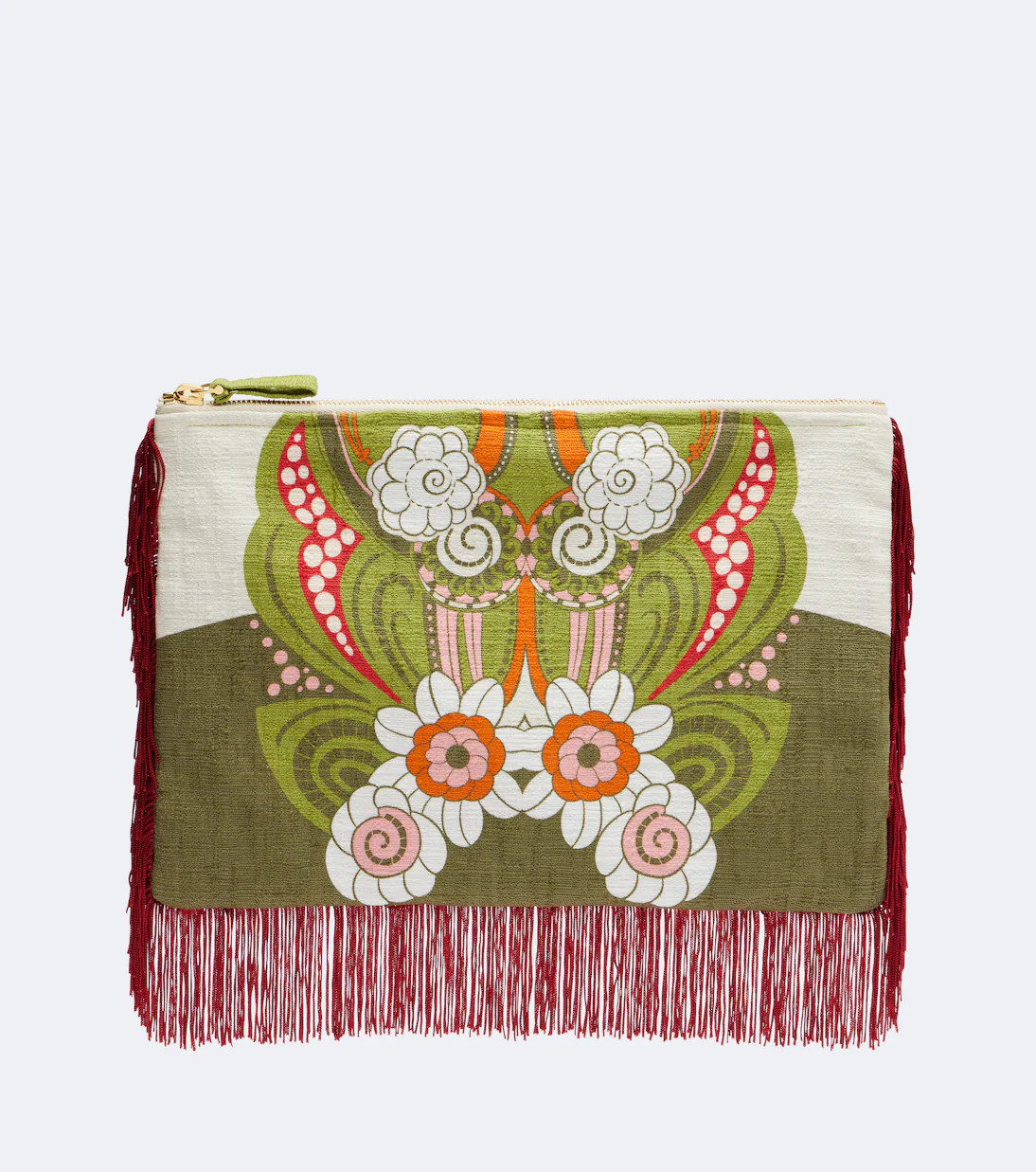 Fringed printed cotton canvas pouch | Mytheresa (US/CA)