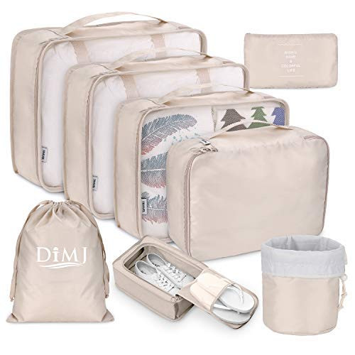 Packing Cubes for Travel, 8Pcs Travel Cubes Set Foldable Suitcase Organizer Lightweight Luggage Stor | Amazon (US)