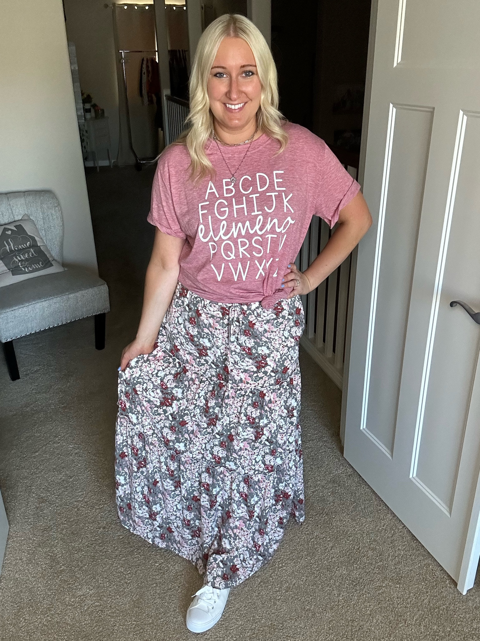 Amazon Teacher Outfit #5!

It's almost back to school time and I'm sharing some of my favorite first week outfits! 

The perfect teacher tee with the cutest maxi skirt! Added those simple white sneakers and it's a great first week outfit! 

#LTKworkwear #LTKstyletip #LTKBacktoSchool