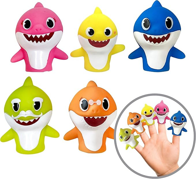 Nickelodeon Baby Shark 5 Pc Finger Puppet Set - Party Favors, Educational, Bath Toys, Story Time,... | Amazon (US)