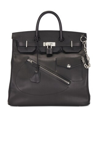 Hermes Limited Edition Evergrain Haut A Courroies Rock Birkin 40 Handbag in Black | FWRD 