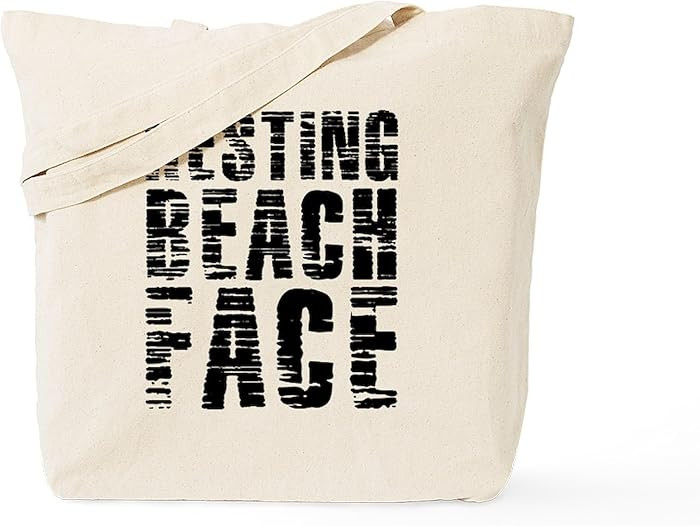 CafePress Resting Beach Face Tote Bag Reusable Natural Beige Canvas Shopping Bag | Amazon (US)