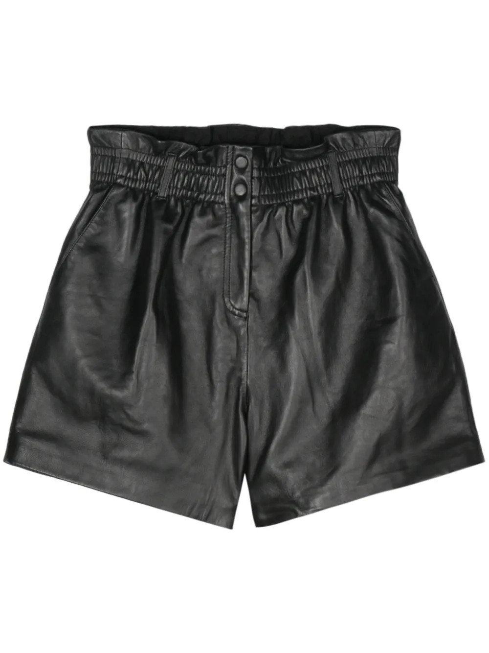Ba&Sh Aglae Leather Shorts | Black | FARFETCH PT | Farfetch Global