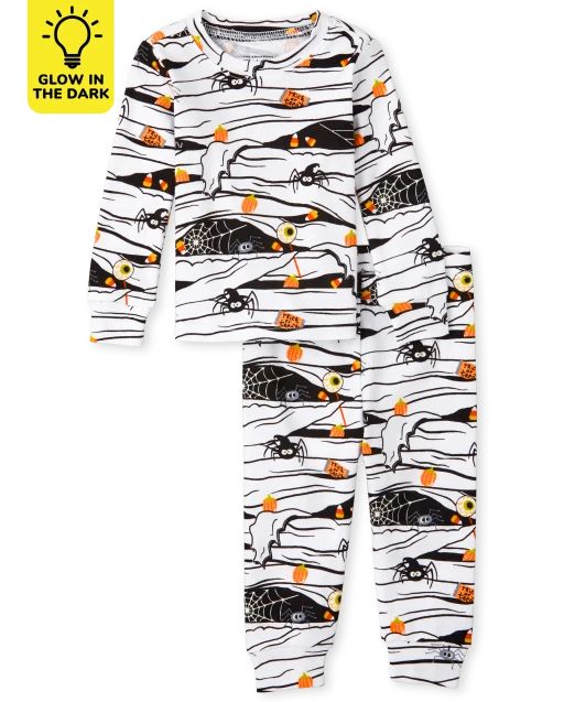 Unisex Adult Matching Family Long Sleeve Glow In The Dark Halloween Mummy Cotton Pajamas | The Ch... | The Children's Place