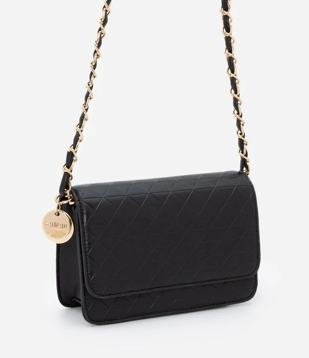 Bolsa Transversal com Tampa e Alça de Corrente Preto | Renner (BR)