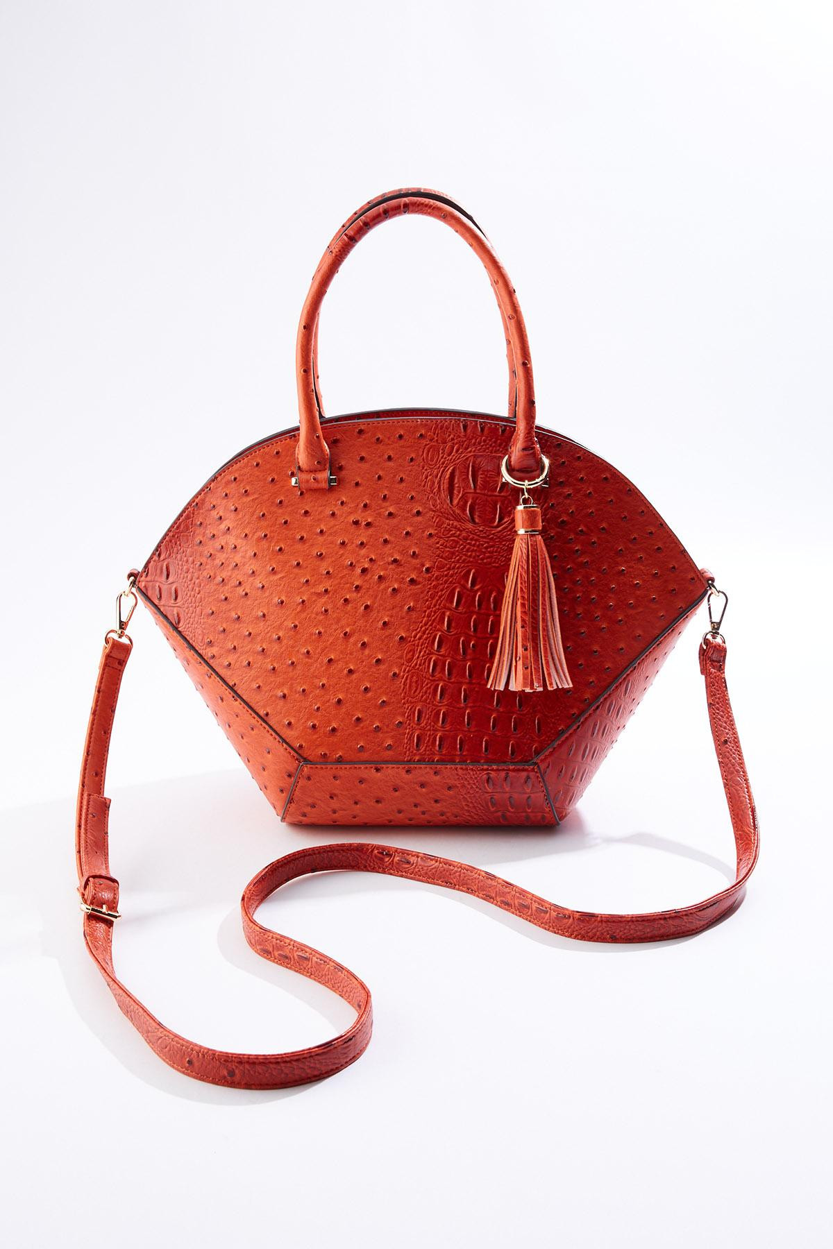 Textured Fan Shape Satchel | Cato Fashions