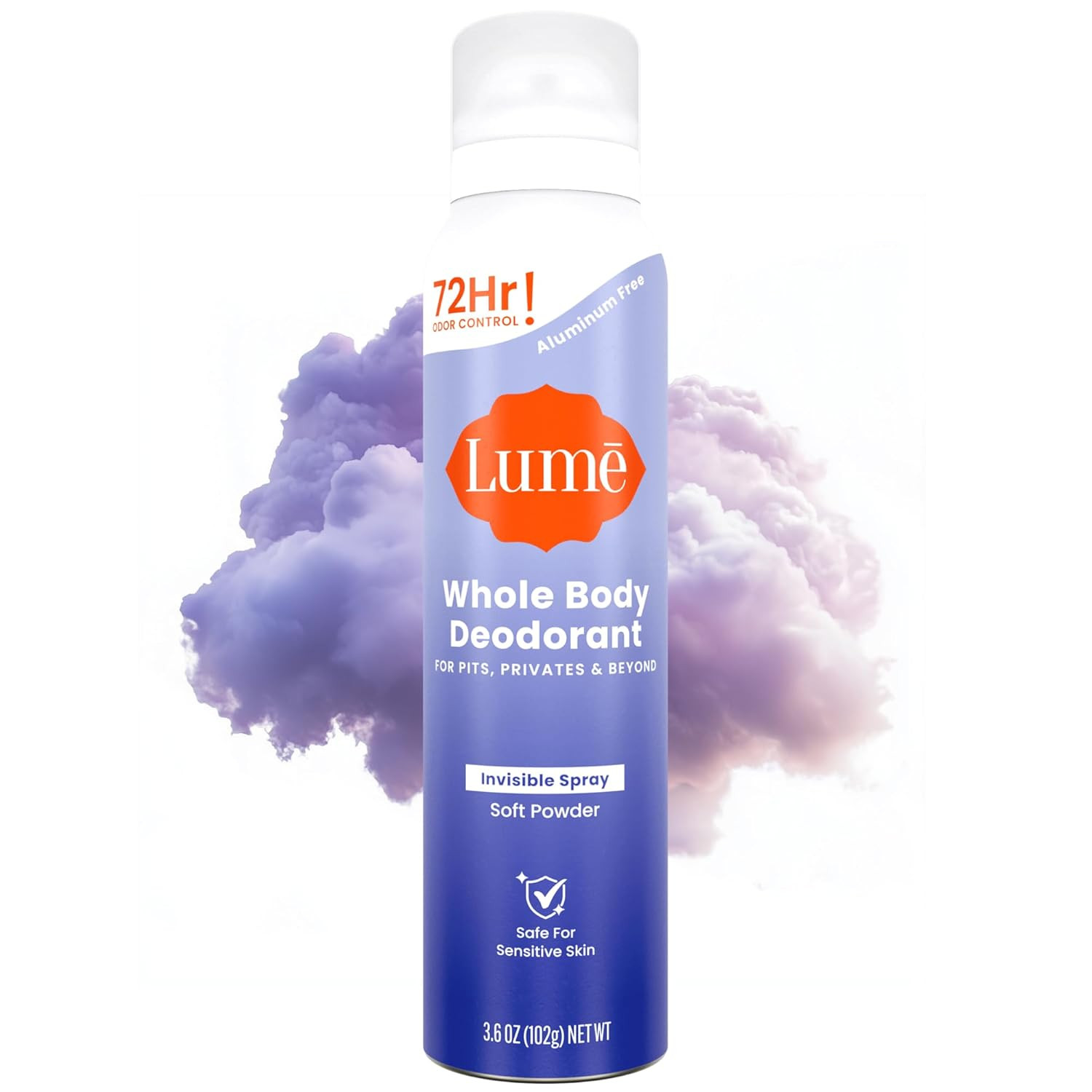 Lume Whole Body Deodorant Spray Aluminum Free - 3.6 oz (Soft Powder) | Amazon (US)