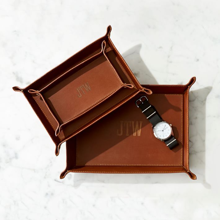 Rustic Leather Catchall Tray | Mark and Graham