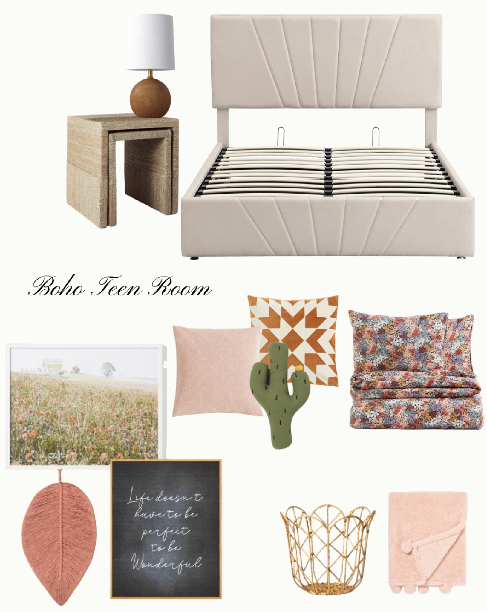 Boho teen preteen bedroom ideas. Affordable full sized bed and duvet covers. Boho pillow covers. Velvet bed. Boho wall art. Kids room ideas. 

#LTKkids #LTKhome #LTKunder100