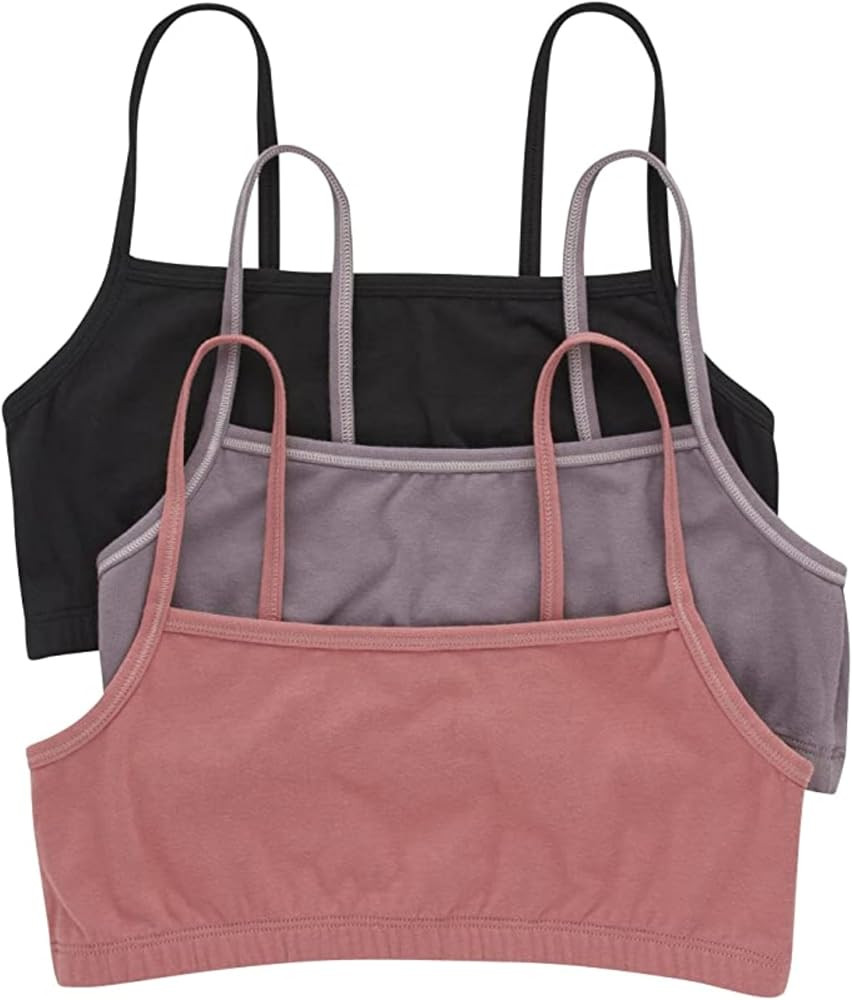 Hanes Women's String Bralette Pack, 3-Pack, Cotton Sports Bralette Bras for Women, Solid or Assor... | Amazon (US)