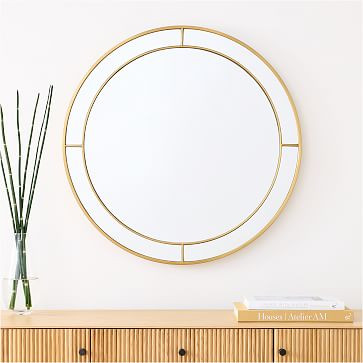Ella Metal Panel Round Mirror - 34" | West Elm (US)