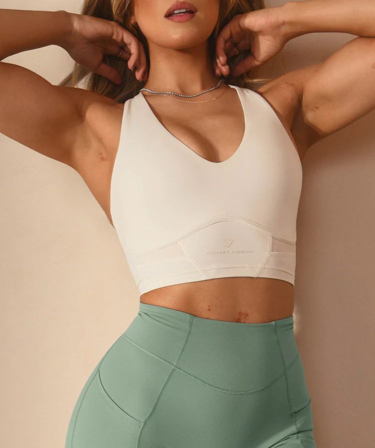 Gymshark Whitney Longline Bra - Skylight White | Gymshark US