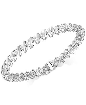 Diamond Tennis Bracelet in Sterling Silver (1/2 ct. t.w.) - Macy's | Macy's