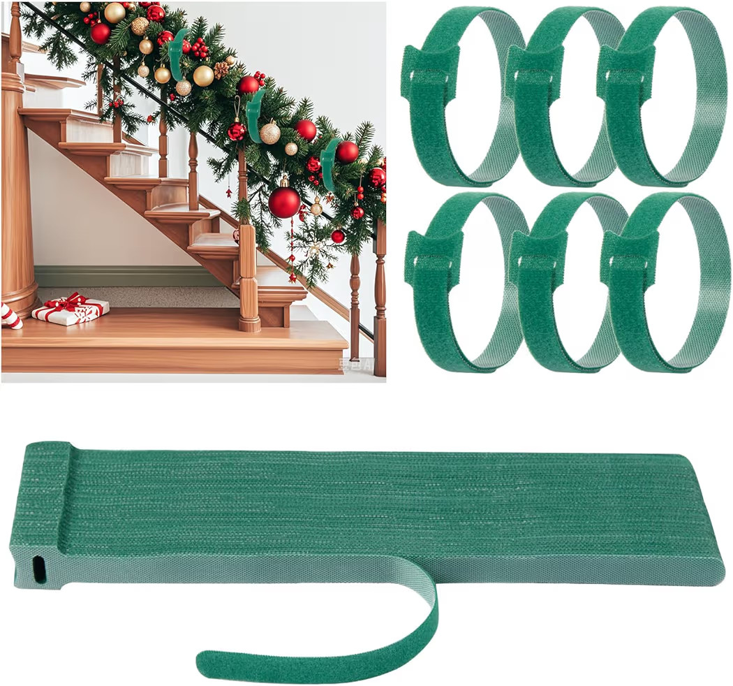 80 Pcs Christmas Garland Ties Reusable Green Nylon Garden Plant Cable Straps Adjustable Banister ... | Amazon (US)