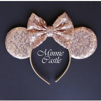 Rose gold minnie mouse ears headband, rose gold ears, rose gold birthday minnie ears, rose gold minnie ears, rose gold mickey ears | Etsy (US)