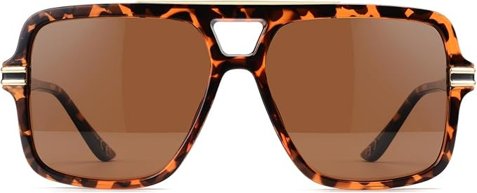 OUWEN Retro Oversized Polarized Square Sunglasses Womens Mens, Trendy Designer Big Rectangle Sun ... | Amazon (US)