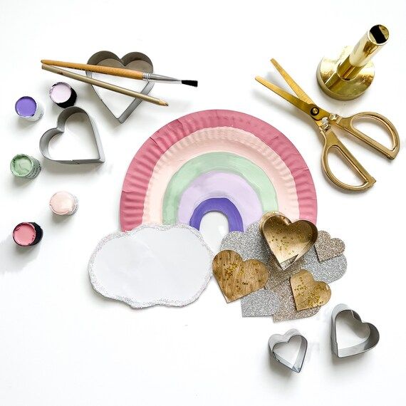 PREORDER Rainbow Hearts || Kids Craft Kit || Valentines Day DIY | Etsy (US)