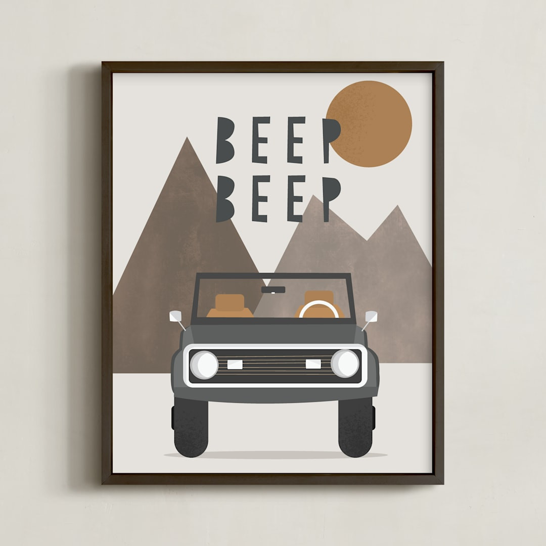 "Beep Beep" - Open Edition Children's Art Print by Christie Garcia. | Minted