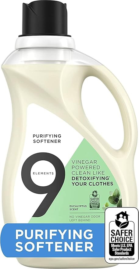 9 Elements Laundry Purifying Softener Liquid, Eucalyptus Scent, 67 Ounce, Clear | Amazon (US)