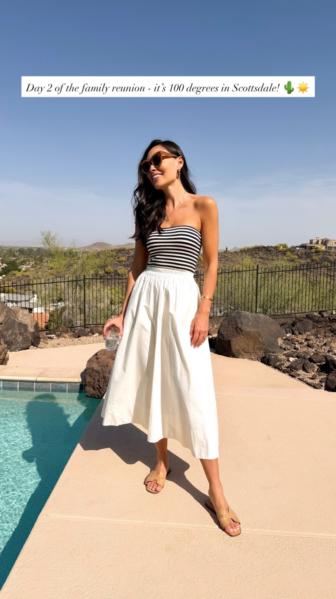 Easy spring outfit, white midi skirt. 

#LTKdayinmylife #LTKootd #LTKTravel