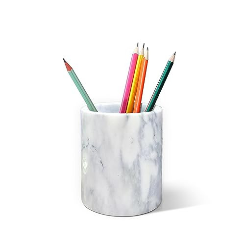 CABALAY Marble Pencil Pen Holder for Desk,Makeup Brush Holder, Stand for Desk Marble Pattern Pencil Cup for Kids Durable Organizer Ideal Gift for Home, Office(gray). | Amazon (US)