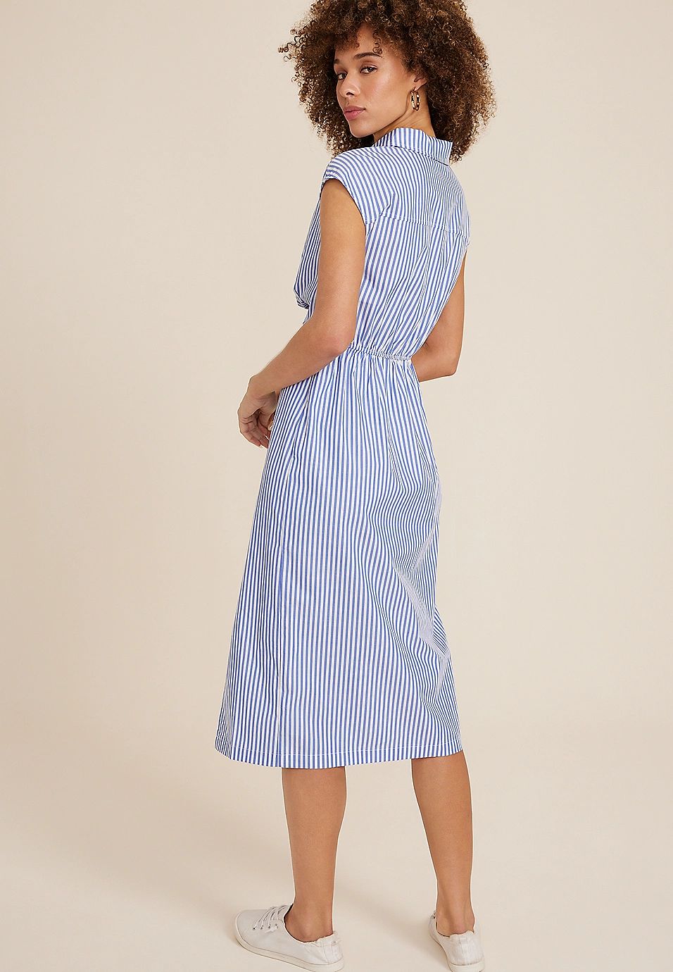 Striped Twist Front Shirt Dress | Maurices