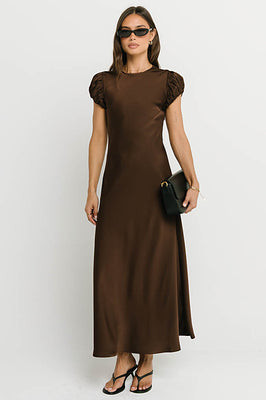 Ellianna Maxi Dress in Dark Brown | Böhme US