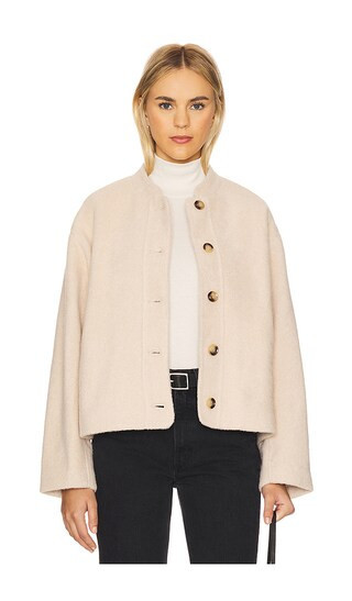 Elodie the Label Elodie Jules Half Coat in Beige. - size L | Revolve Clothing (Global)