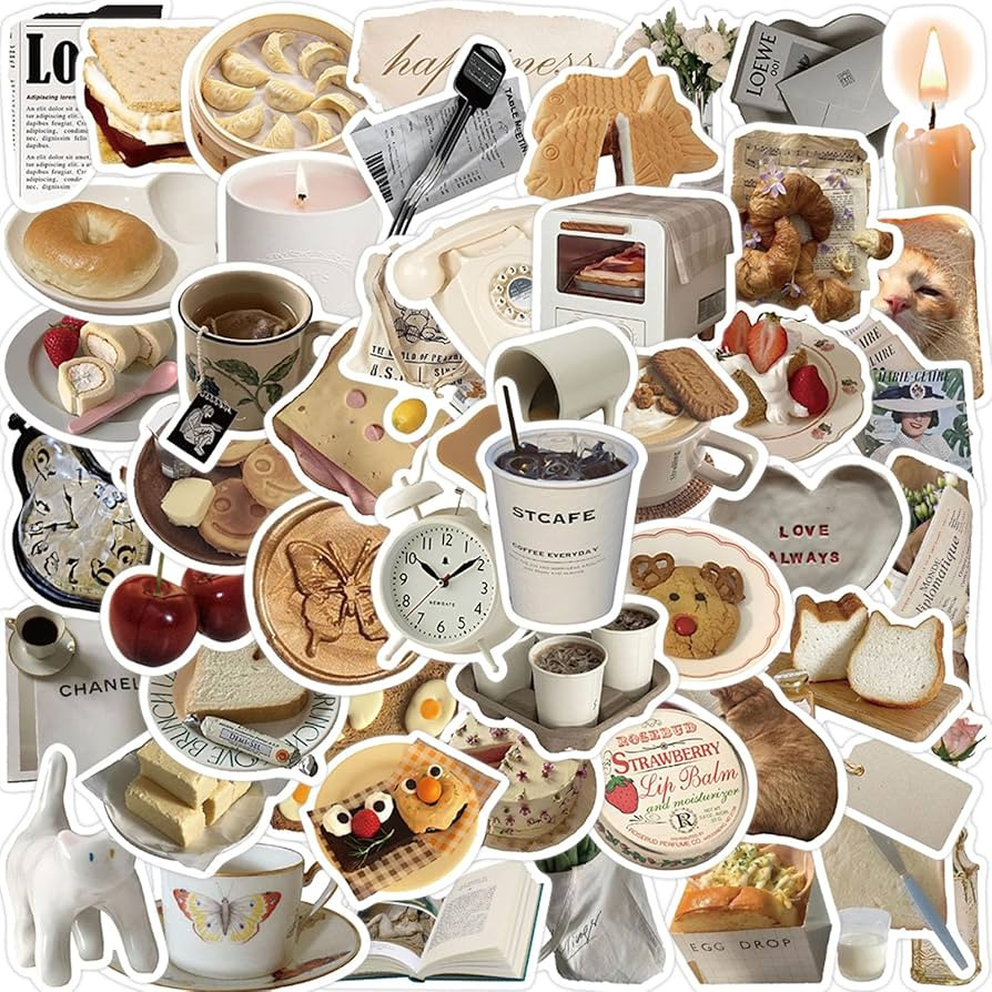 50pcs Cute Aesthetic Stickers for Laptop Scrapbook Journal, Funny Waterproof Aesthetic Stickers f... | Amazon (US)