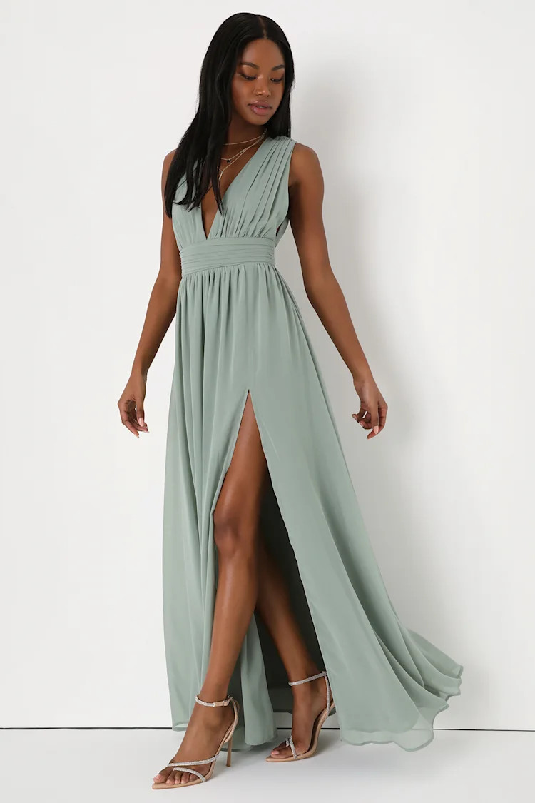 Heavenly Hues Sage Brush Maxi Dress | Lulus