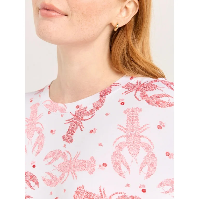 Joyspun Women's Short Sleeve Sleepshirt, Sizes S/M to 2X/3X | Walmart (US)