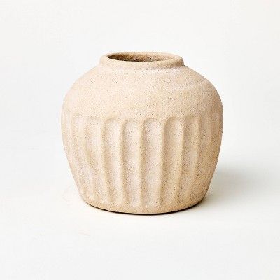 Short Carved Ceramic Vase - Threshold™ designed with Studio McGee: 6.75" Terracotta Tabletop Decor | Target