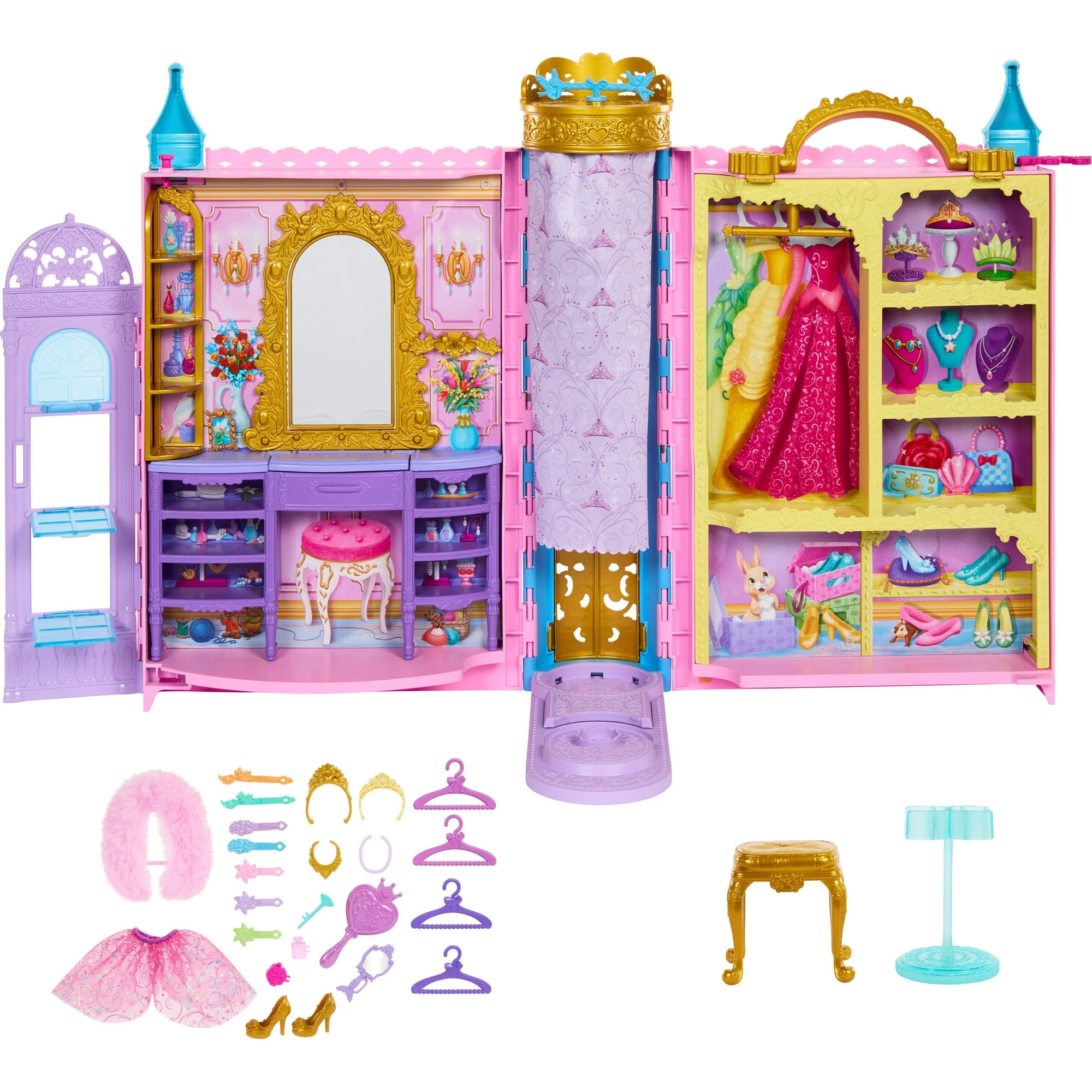 Disney Princess Ready for the Ball Closet Playset with Fashions, Accessories, & Storage | Walmart (US)
