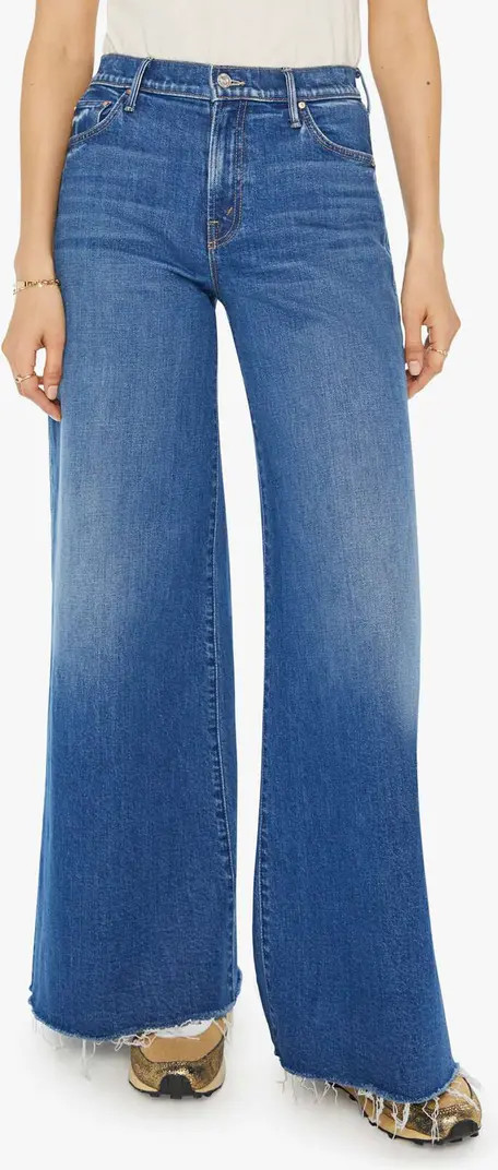 MOTHER The Swisher Sneak Fray Hem Wide Leg Jeans | Nordstromrack | Nordstrom Rack