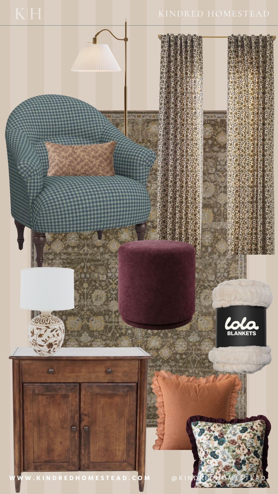 Cozy living room inspiration, layered with all the good things—patterned curtains, upholstered chairs, ottomans, textured rugs, and collected-feeling decor. The kind of space that feels warm, comfortable, and lived-in, with plenty of pattern and softness woven throughout. 🤎

#LTKHome