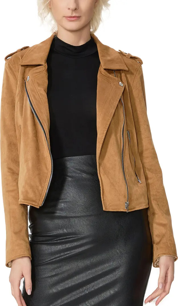 Kimi & Kai Willa Faux Suede Moto Jacket | Nordstrom | Nordstrom